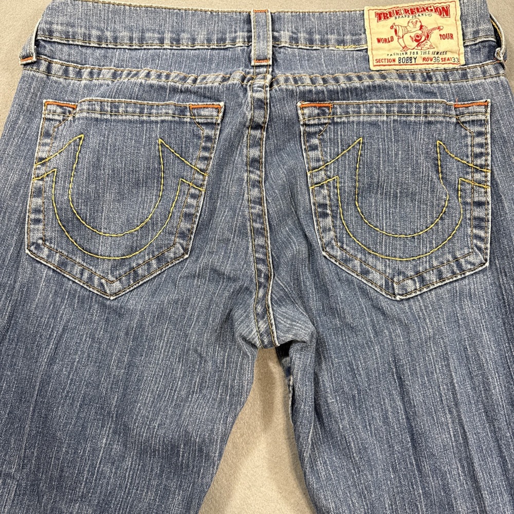 JEANS STRAIGHT True Religion MENS 36X33 Bobby Super T USA Y2K Early 2000s